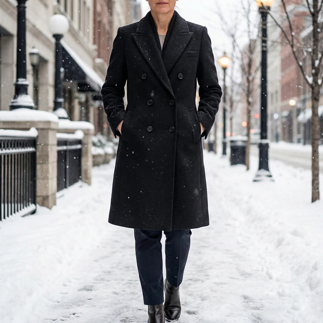 Clareven - Cappotto invernale lungo doppiopetto