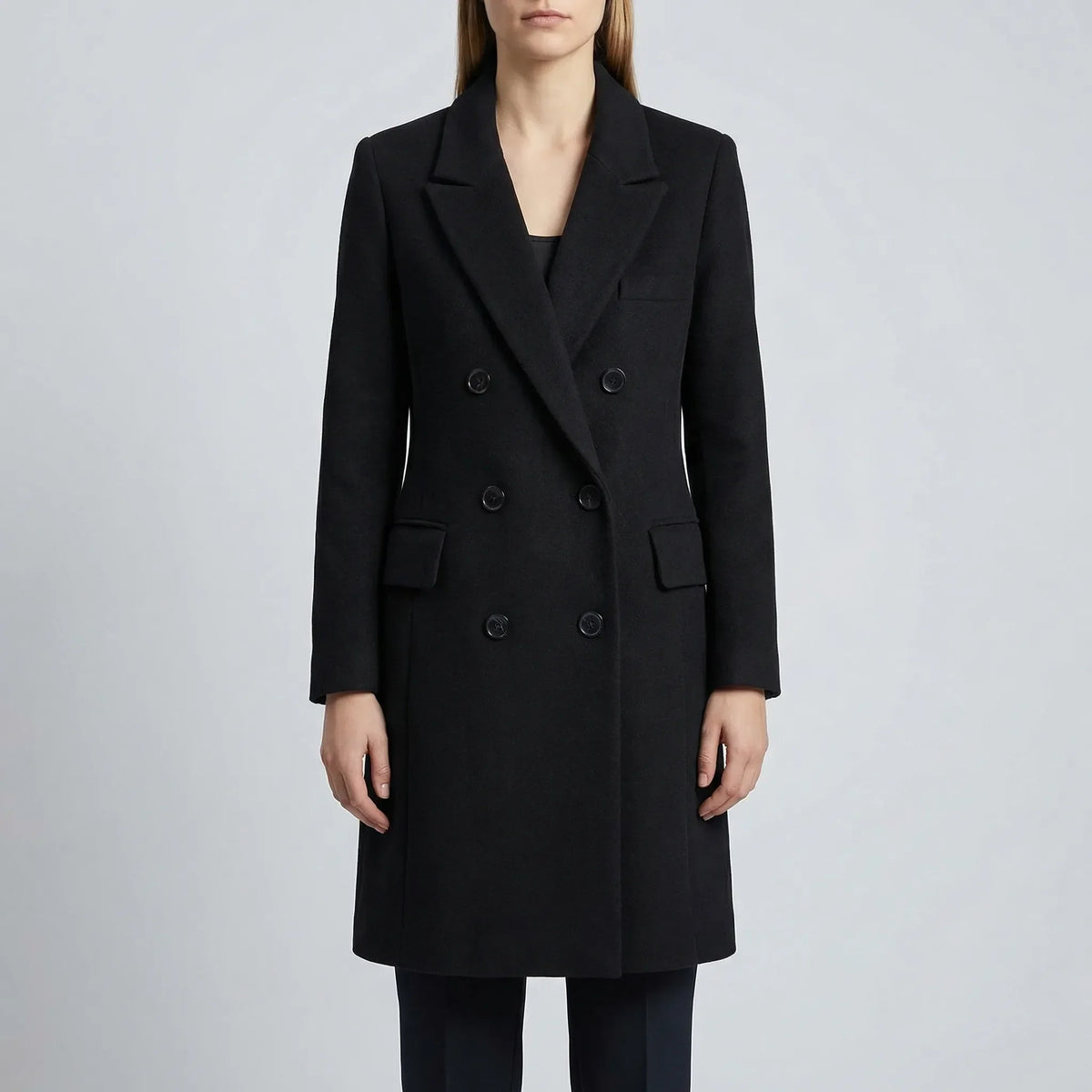 Cappotto Invernale Lungo a Doppio Petto per Donne