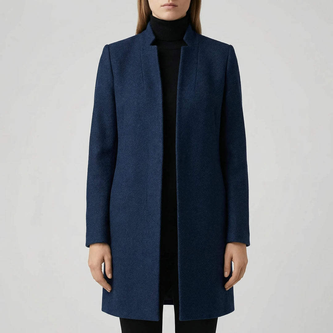 Claroven - Cappotto lungo strutturato con abbottonatura frontale