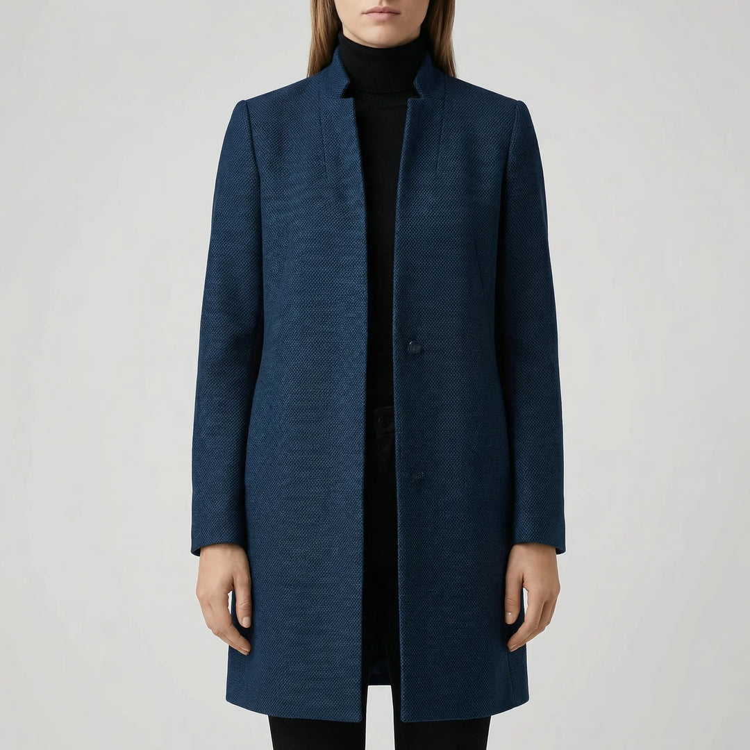 Claroven - Cappotto lungo strutturato con abbottonatura frontale