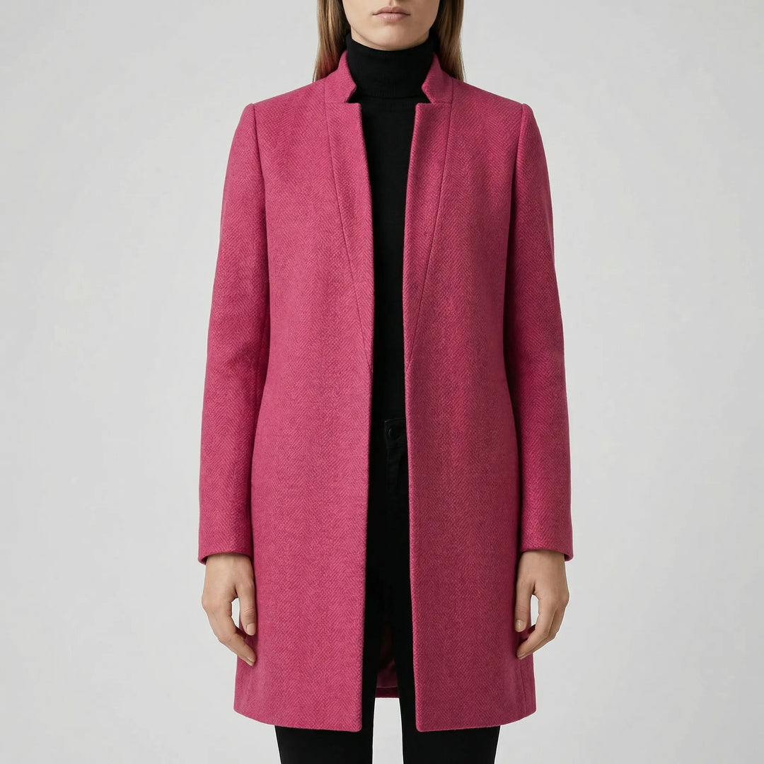 Claroven - Cappotto lungo strutturato con abbottonatura frontale
