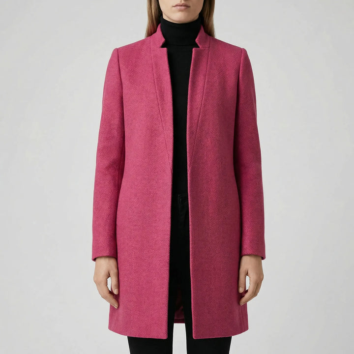Claroven - Cappotto lungo strutturato con abbottonatura frontale