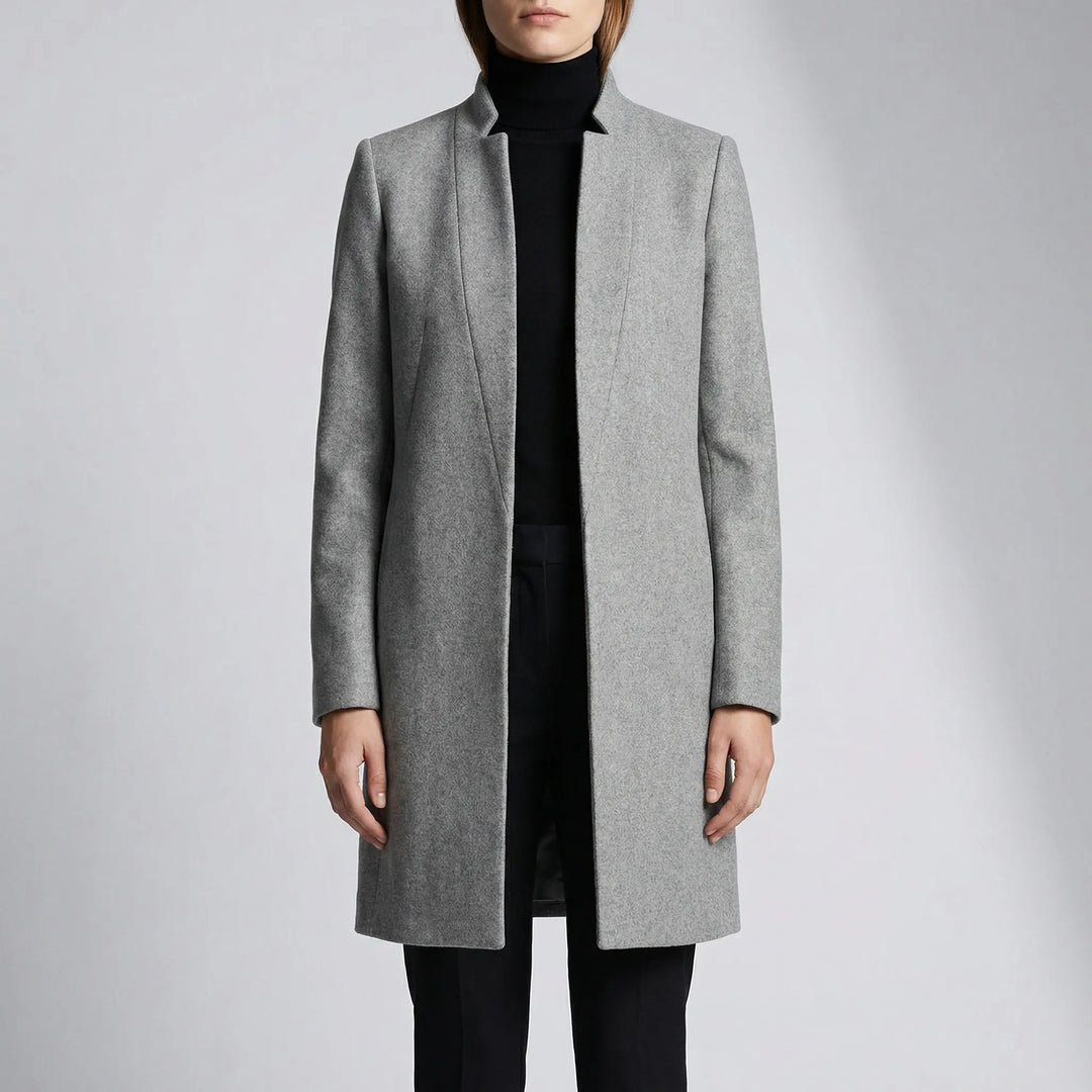 Claroven - Cappotto lungo strutturato con abbottonatura frontale