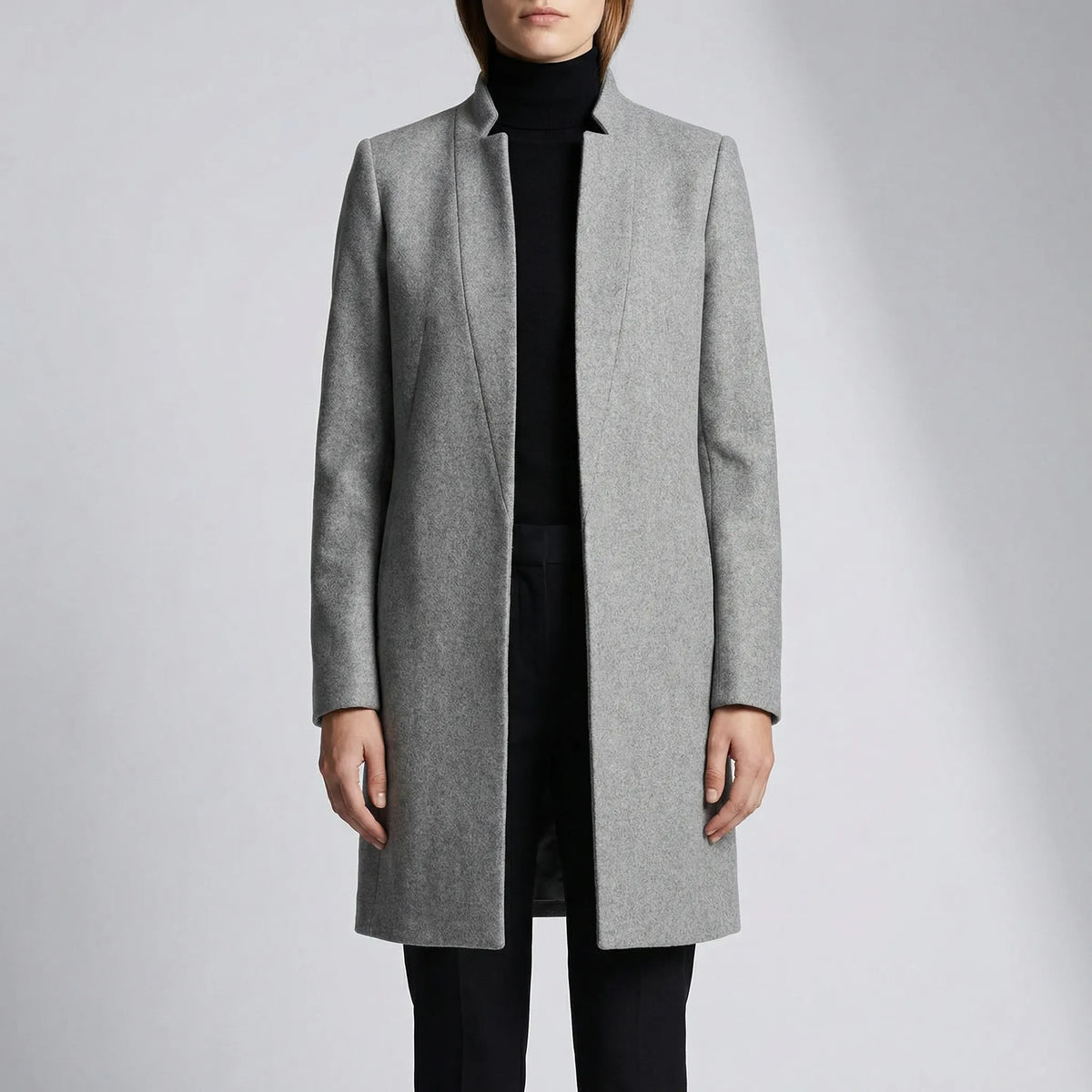 Cappotto Lungo Strutturato con Bottoni per Donne