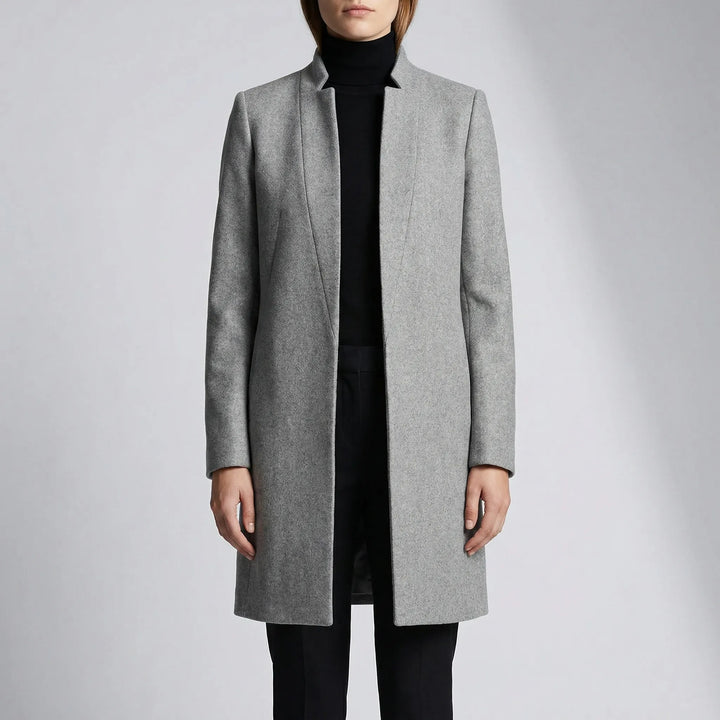 Claroven - Cappotto lungo strutturato con abbottonatura frontale