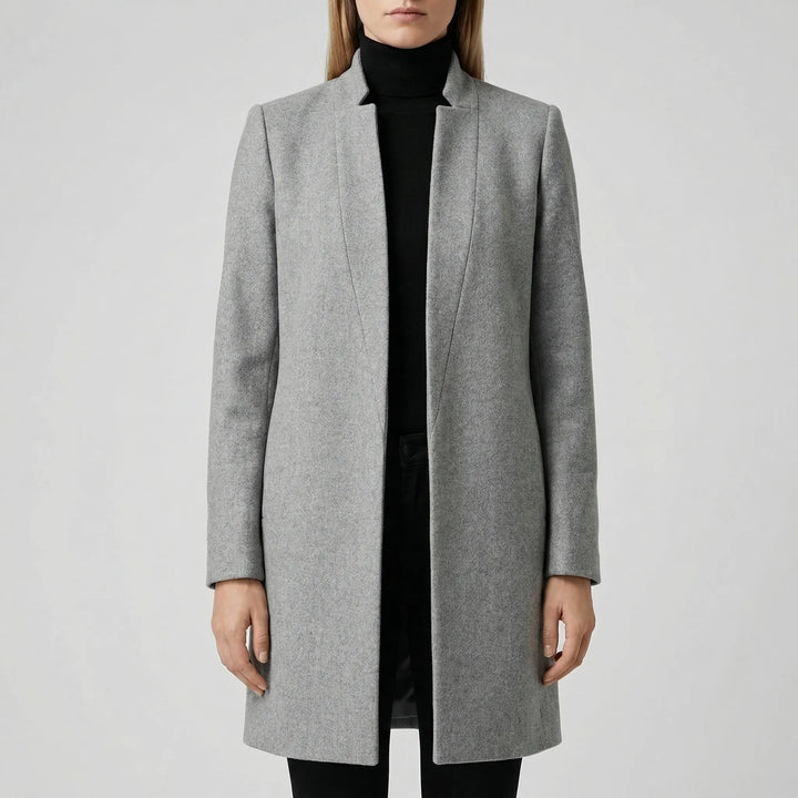 Claroven - Cappotto lungo strutturato con abbottonatura frontale