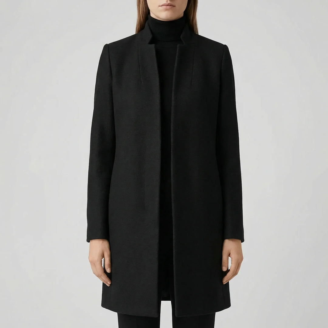 Claroven - Cappotto lungo strutturato con abbottonatura frontale