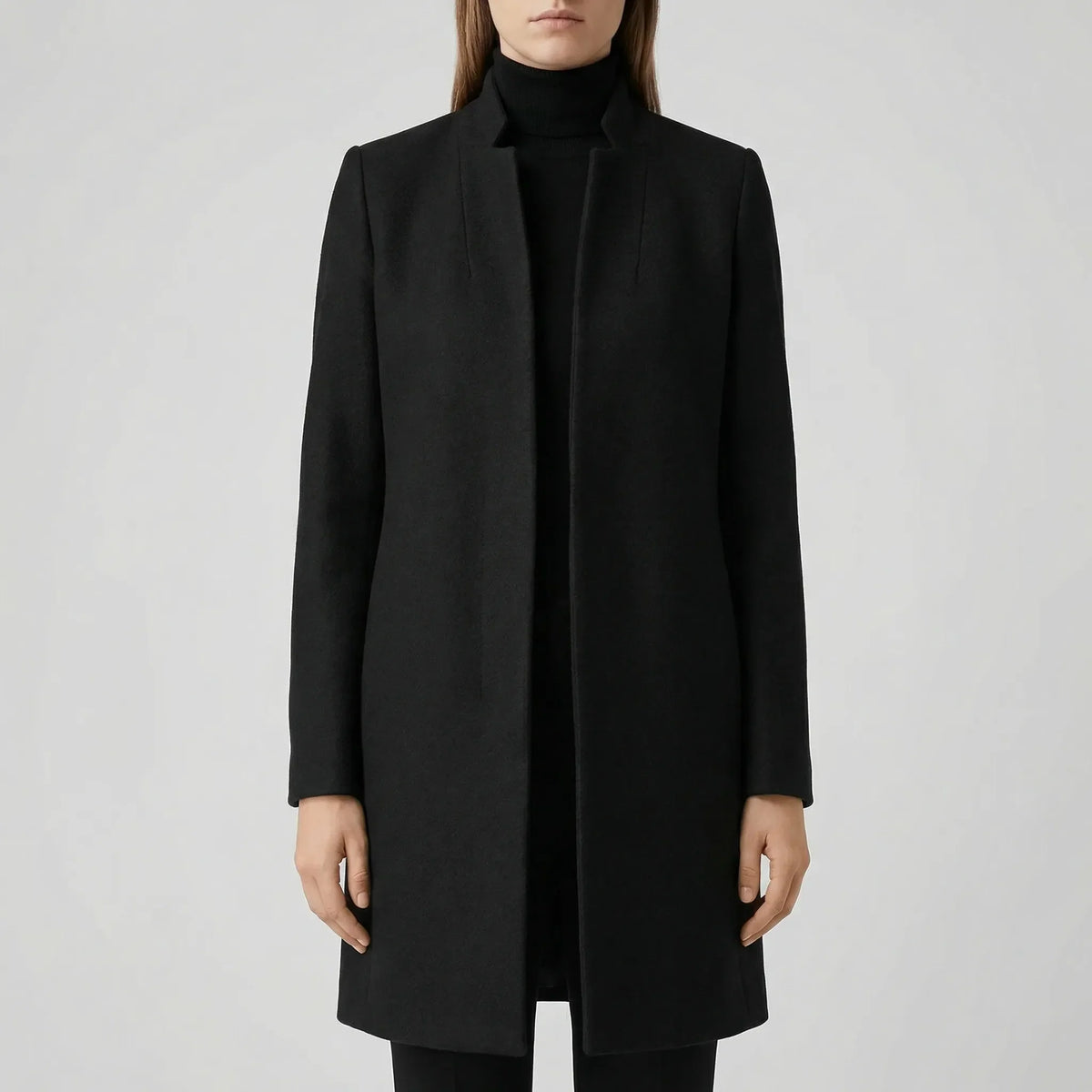 Cappotto Lungo Strutturato con Bottoni per Donne