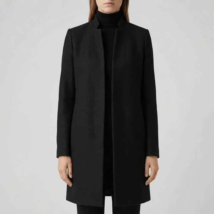 Claroven - Cappotto lungo strutturato con abbottonatura frontale