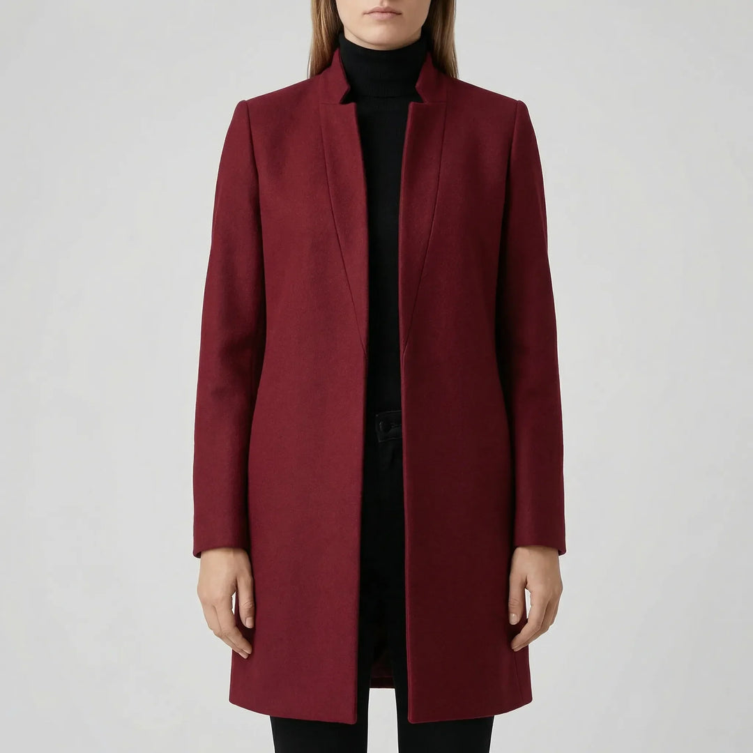 Claroven - Cappotto lungo strutturato con abbottonatura frontale