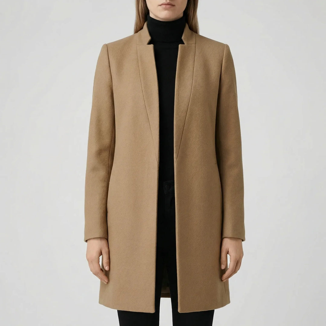 Claroven - Cappotto lungo strutturato con abbottonatura frontale