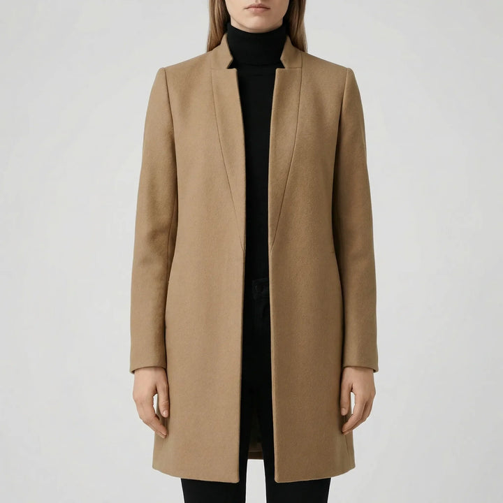 Claroven - Cappotto lungo strutturato con abbottonatura frontale