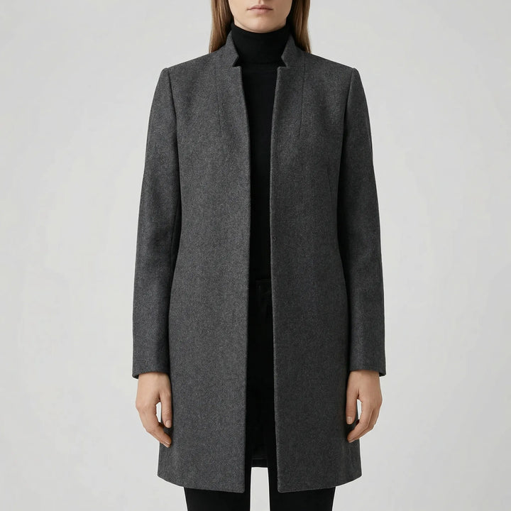 Claroven - Cappotto lungo strutturato con abbottonatura frontale