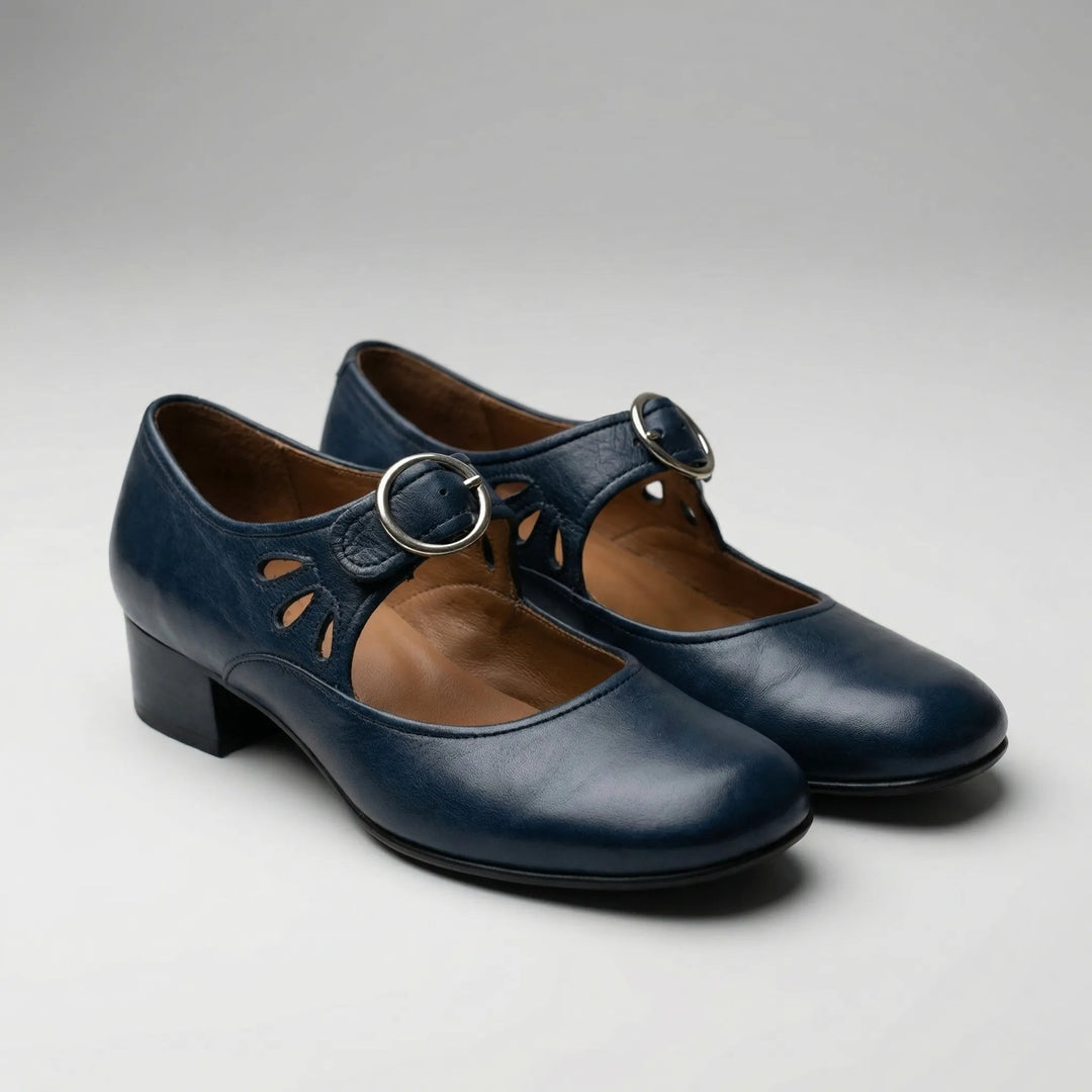 Claspette - Ballerine Mary Jane con tacco basso a blocco