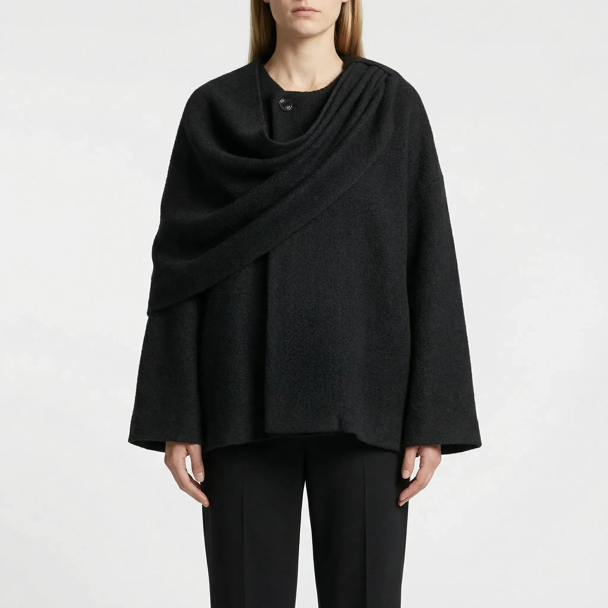Cappotto da Donna Stile Cape Drappeggiato