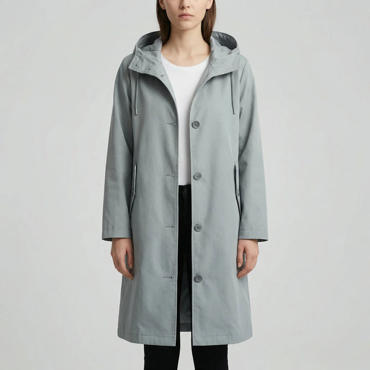Clouddrape - Impermeabile da donna oversize con cappuccio