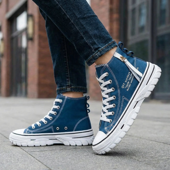 Colvane - Sneakers alte in tela con lacci