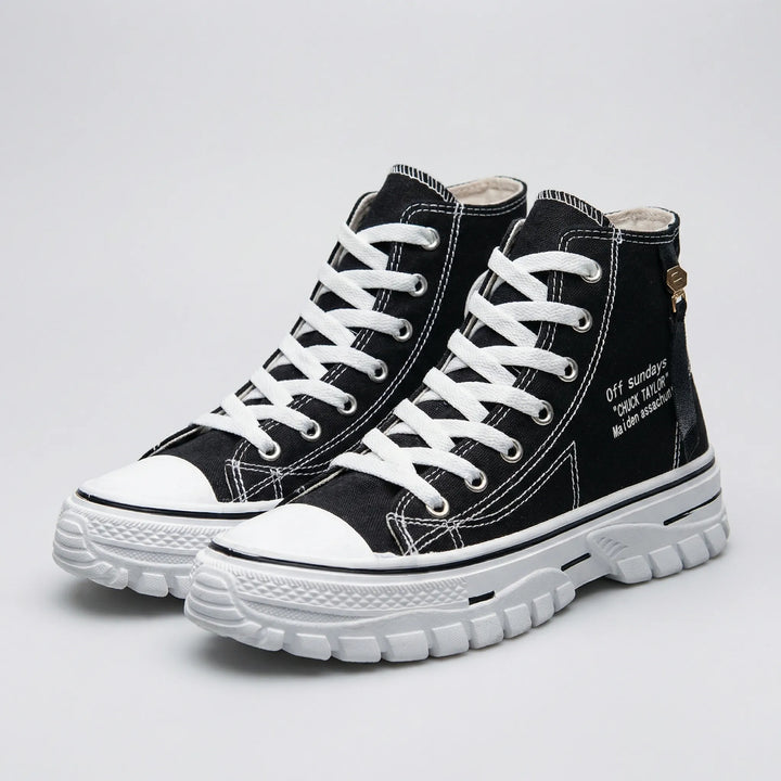 Colvane - Sneakers alte in tela con lacci