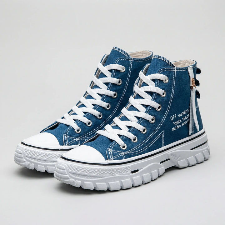 Colvane - Sneakers alte in tela con lacci