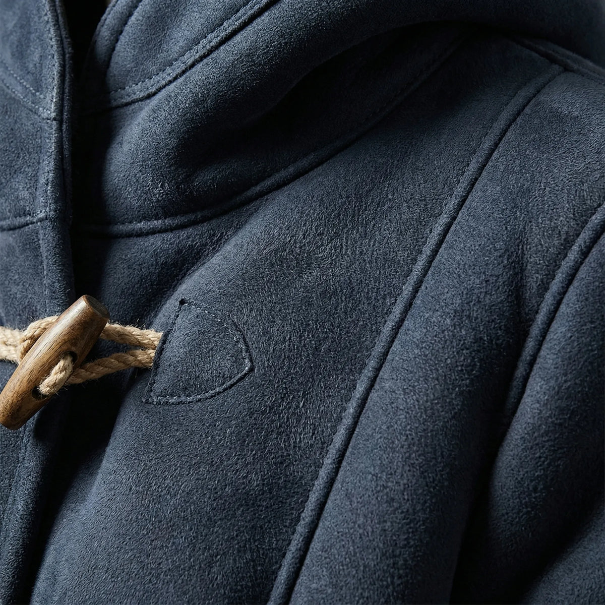 Cappotto a Maglia con Cappuccio di Lunghezza Media