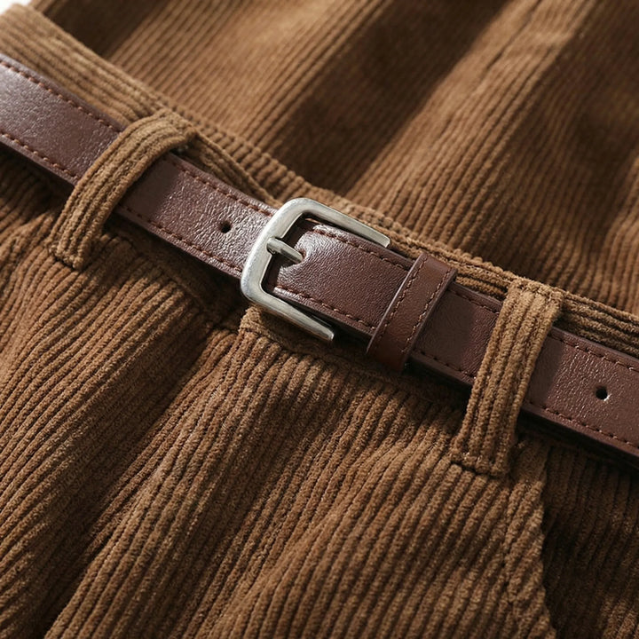Cordova - Pantaloni in velluto a coste a vita alta e gamba larga