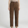 Pantaloni Larghi in Corduroy a Vita Alta