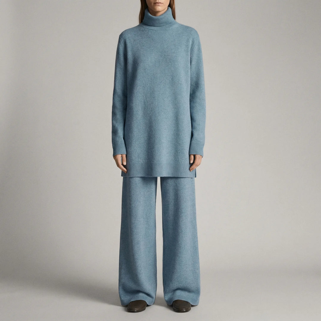 Cozelle - Completo composto da maglione a collo alto e pantaloni a gamba larga