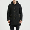 Cappotto Tessuto con Cappuccio e Bottone Fronte