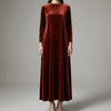 Abito Maxi in Velvet Effetto Lungo da Donna