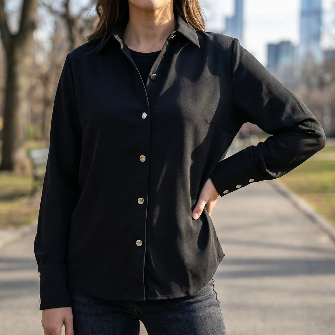 Crispelle - Camicia imbottita con bottoni sul davanti per donna