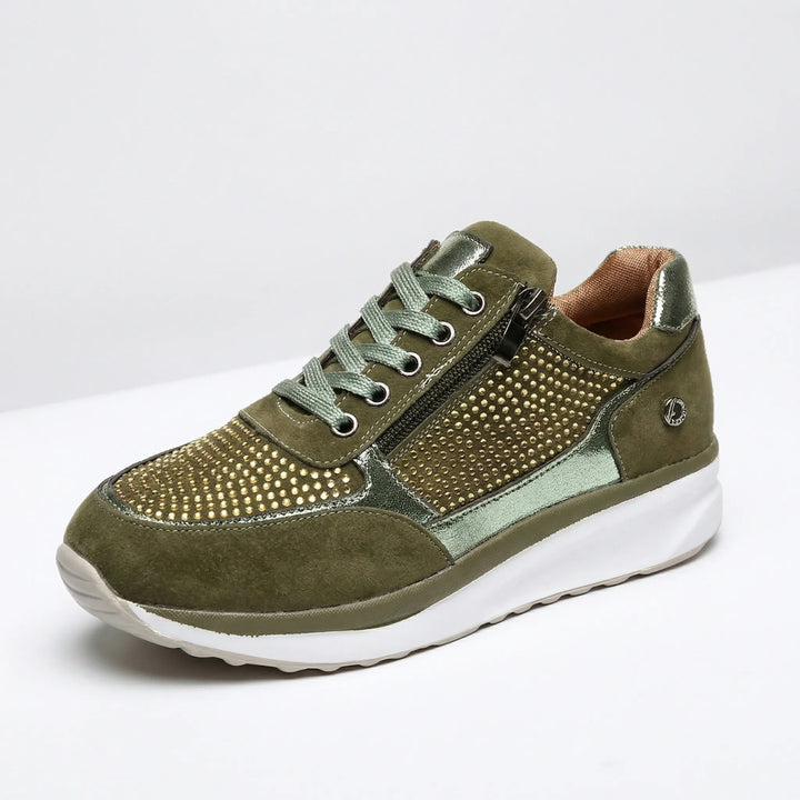 Crystella - Sneaker con plateau impreziosita da cristalli