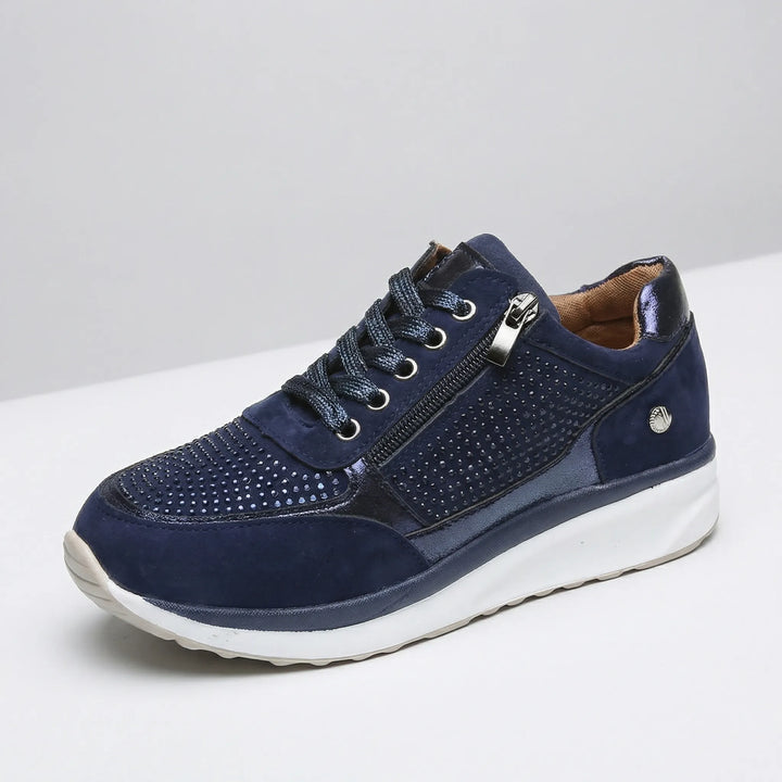Crystella - Sneaker con plateau impreziosita da cristalli