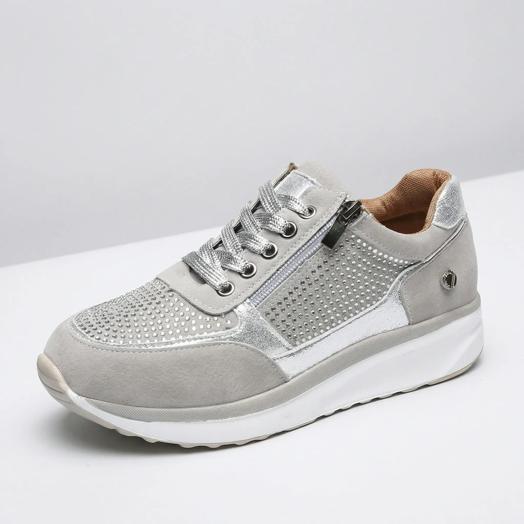 Crystella - Sneaker con plateau impreziosita da cristalli