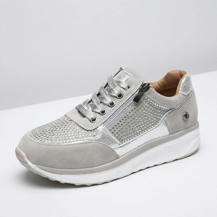 Crystella - Sneaker con plateau impreziosita da cristalli