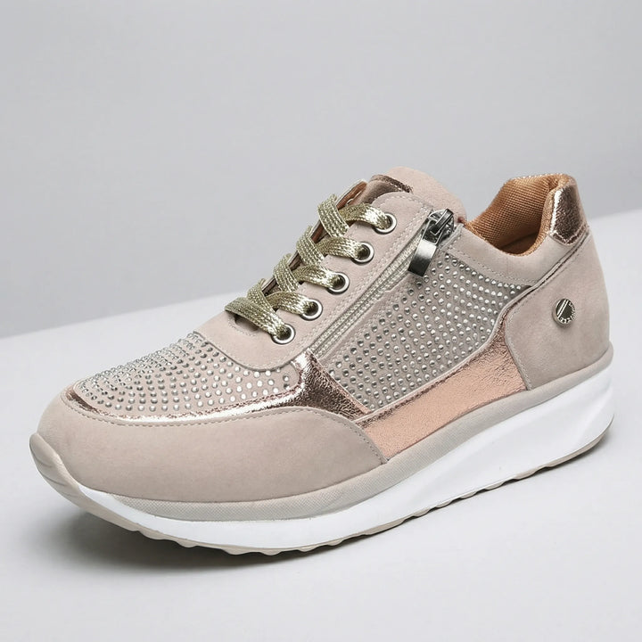Crystella - Sneaker con plateau impreziosita da cristalli