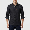 Camicia in Denim con Bottone a Maniche Lunghe