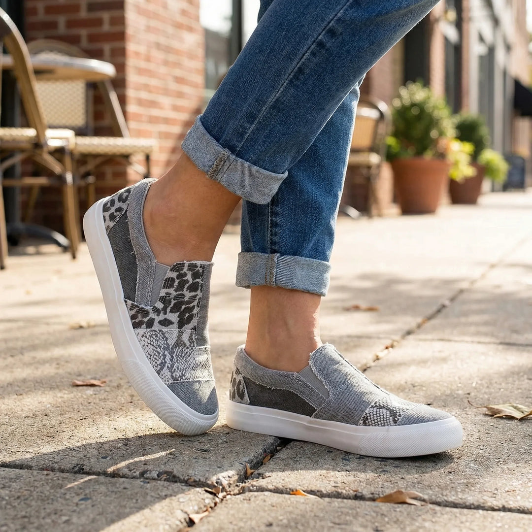Denvra - Mocassini slip-on in denim patchwork