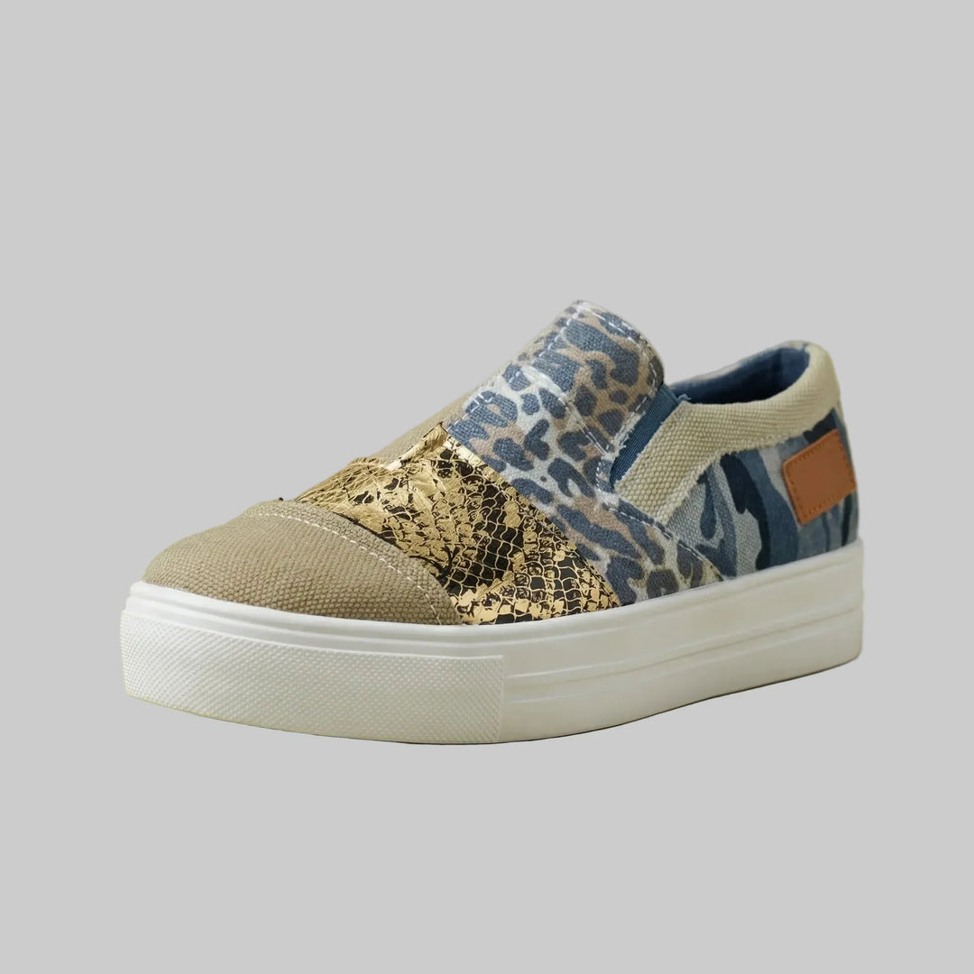Denvra - Mocassini slip-on in denim patchwork