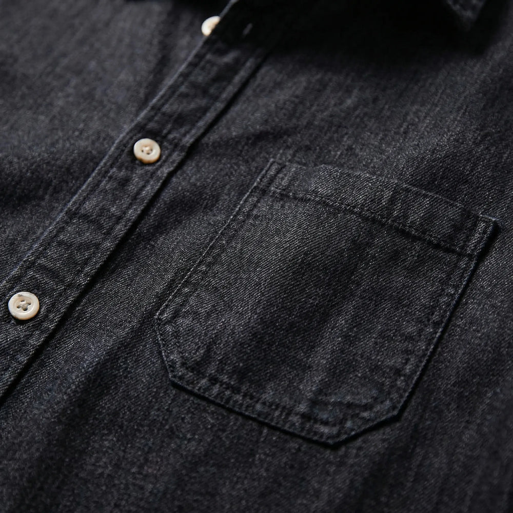 Denvrex - Camicia di jeans a maniche lunghe con bottoni
