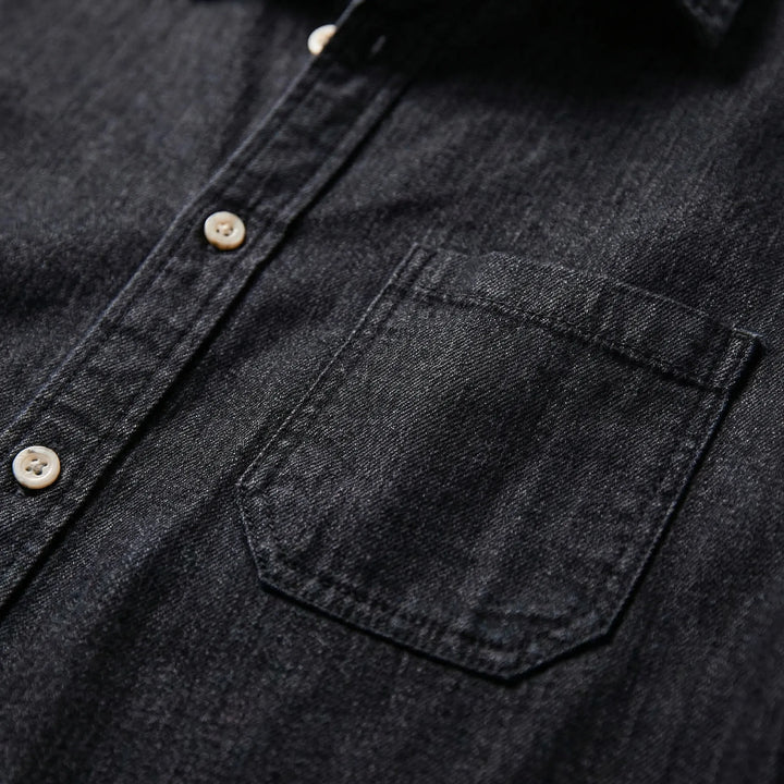 Denvrex - Camicia di jeans a maniche lunghe con bottoni