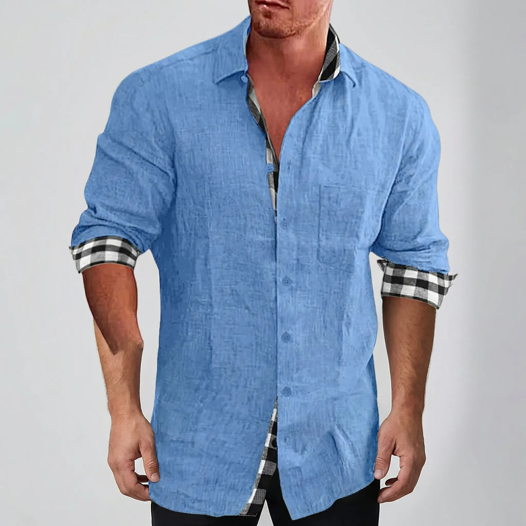 Dexholm - Camicia casual a maniche lunghe con bottoni frontali