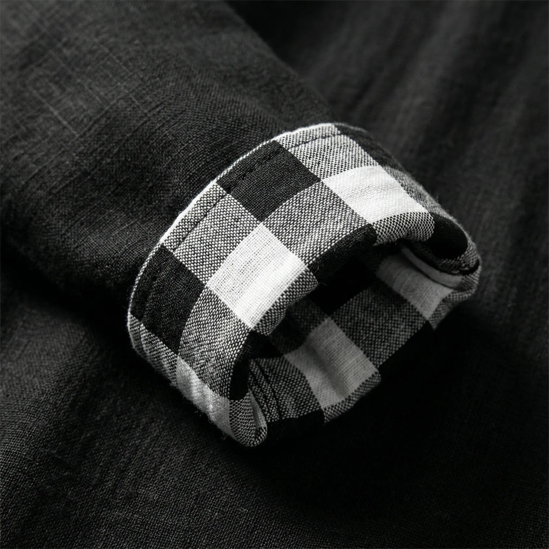 Dexholm - Camicia casual a maniche lunghe con bottoni frontali