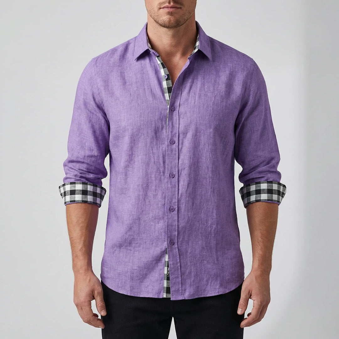 Dexholm - Camicia casual a maniche lunghe con bottoni frontali