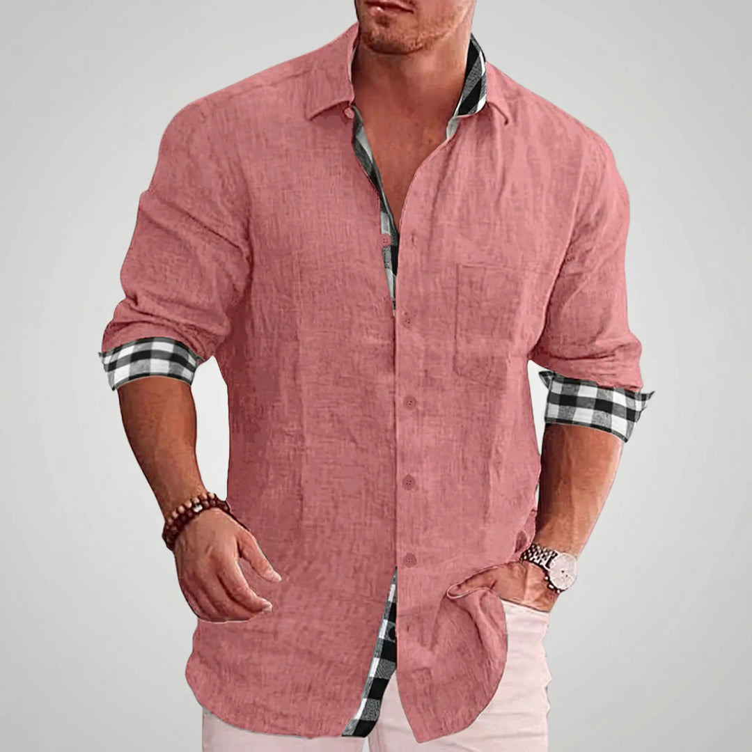 Dexholm - Camicia casual a maniche lunghe con bottoni frontali