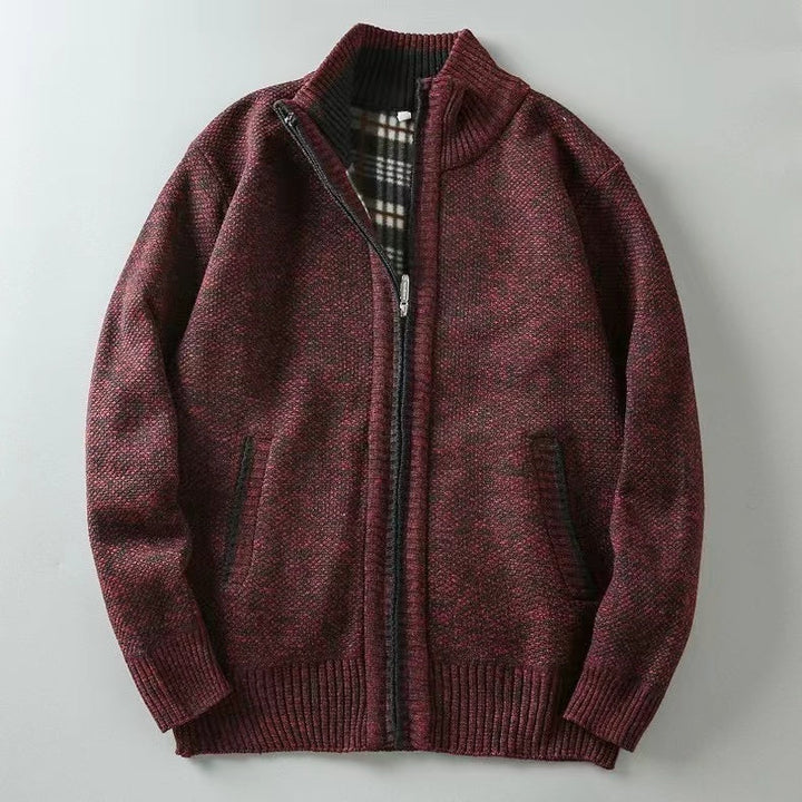 Maglione da uomo in maglia con cerniera per calore e stile