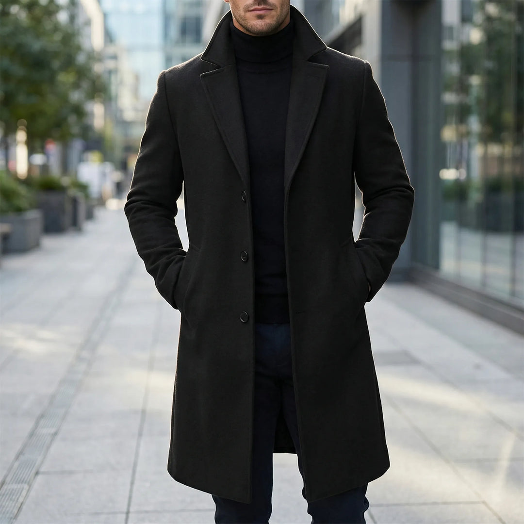 Dravecco - Cappotto lungo con revers a tacca