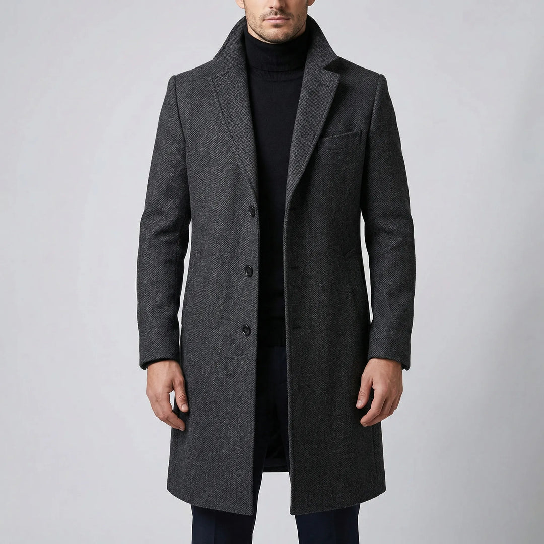Dravecco - Cappotto lungo con revers a tacca