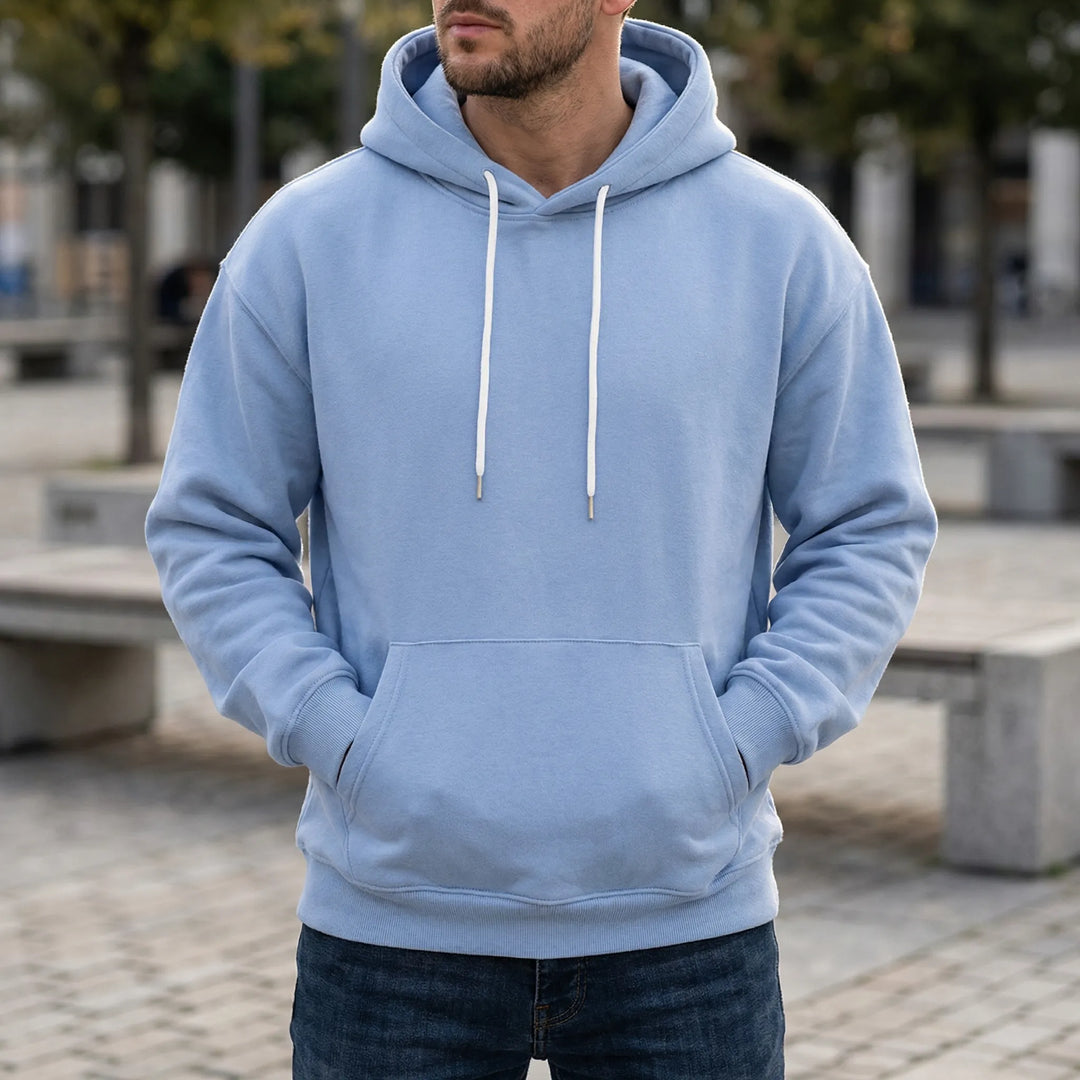 Dravelo - Felpa con cappuccio pullover dalla vestibilità rilassata per uomo