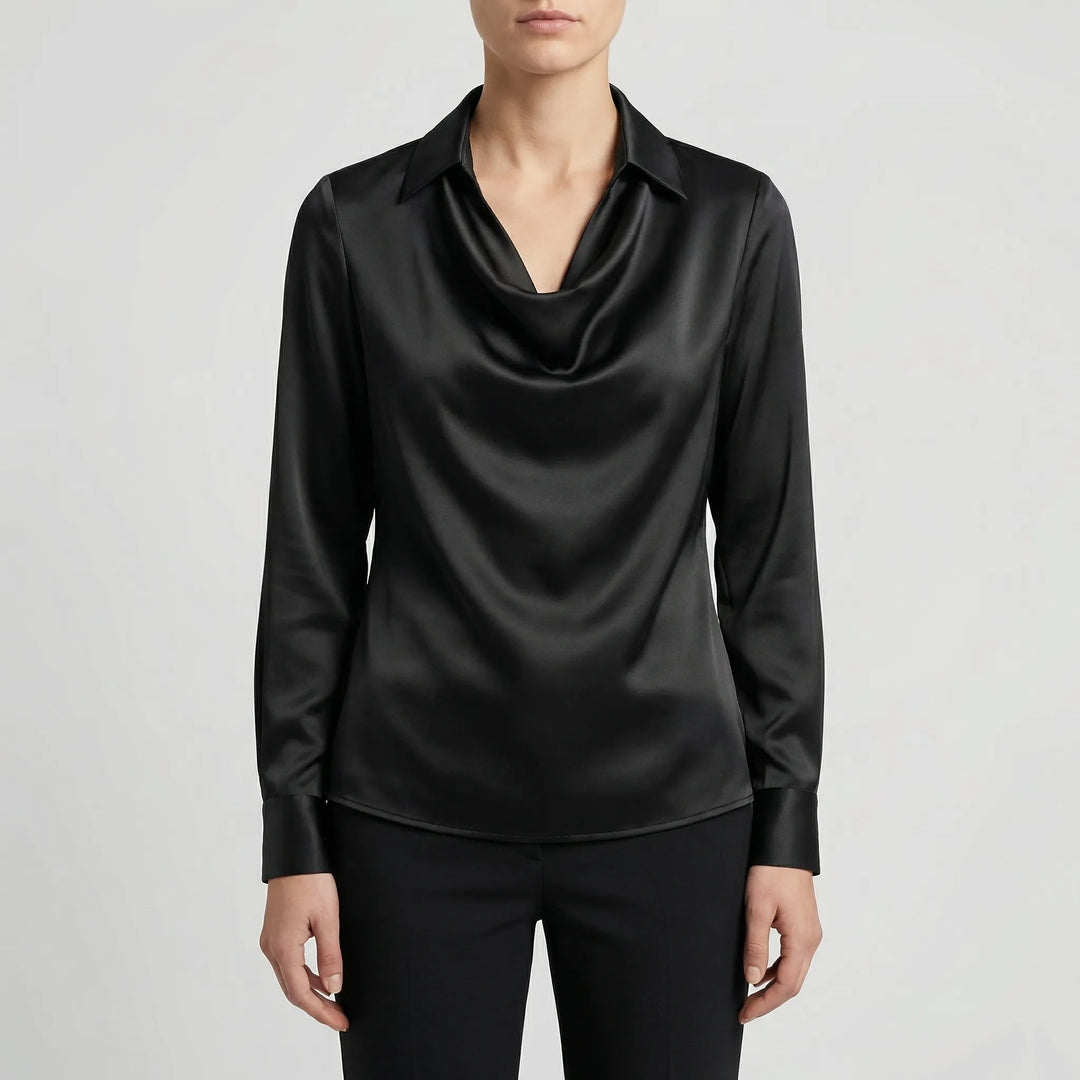 Dravrelle - Camicetta a maniche lunghe con colletto a cascata