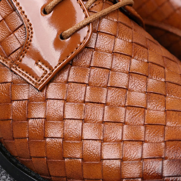 Dressivo - Scarpe eleganti stringate in pelle testurizzata